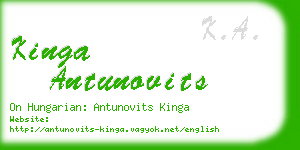 kinga antunovits business card